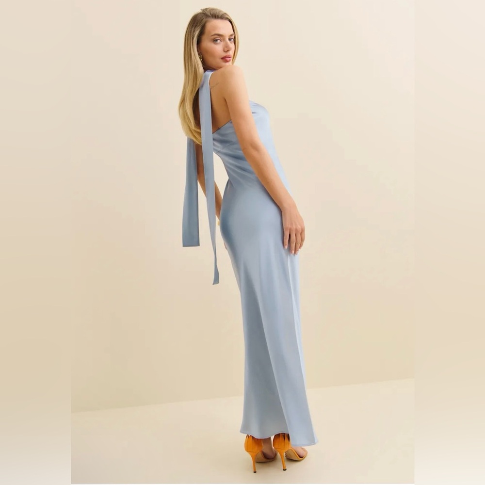 Reformation Oren Silk Dress in Mineral - Picture 4 of 9